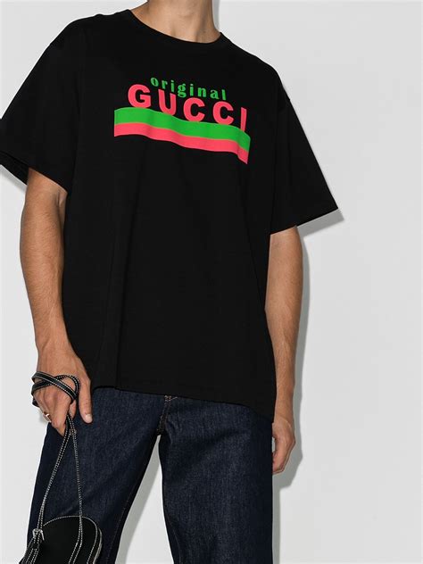 gucci print tee black|original gucci t shirt.